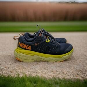 Hoka One One Challenger ATR 6 GTX Mens 7.5D Shoes Blue Yellow Gore Tex Running